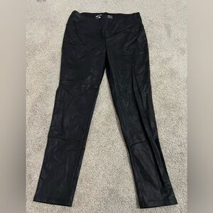 Seven7 Black Faux Leather High Rise Full Length Leggings